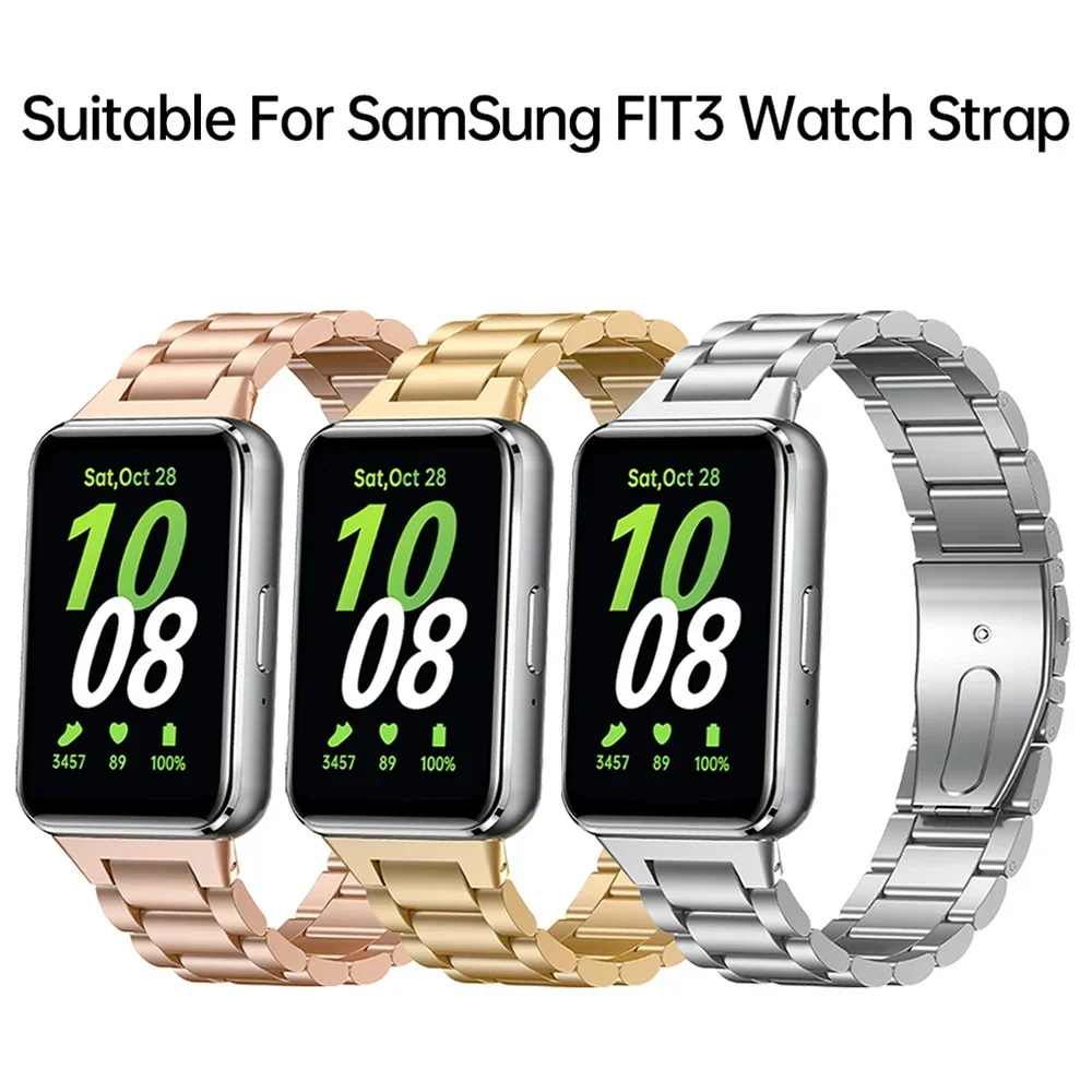 

Strap for Samsung Galaxy Fit 3 Metal Stainless Steel Bracelet Replacement Wristband for Samsung Galaxy Fit 3 Band Accessories