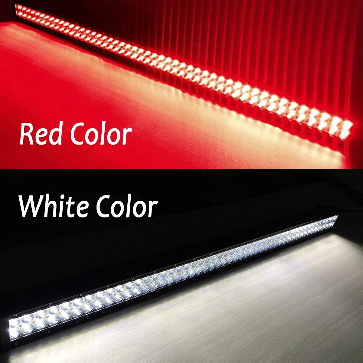 

Double Colors Led Off-Road Light Bar 14"-52 INCH Red/White/Strobe Work Light Waterproof IP68 Fog Driving for Truck ATV UTV SUV