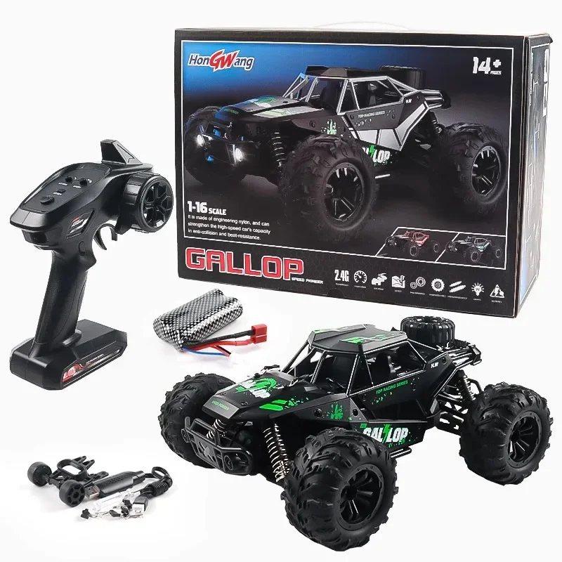 1/16 Remote Control Car for Off-road High-speed Driving At 40km/h LED Headlights and Four-wheel Drive Electric Adult Toy Gift