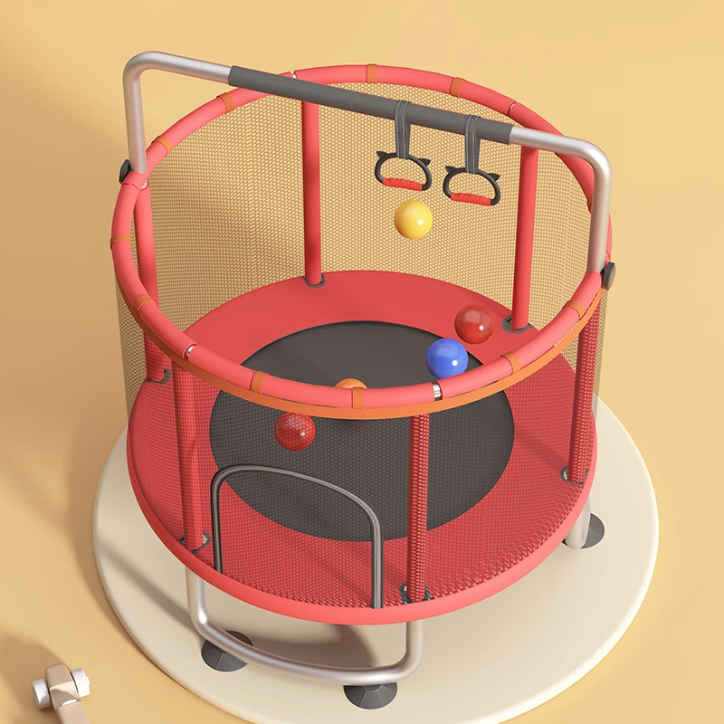 

Manufacturer Mini Kids Outdoor Trampoline Kids Bed Jump Free Trampoline with Safety Net and Basketball Hoop for Sale