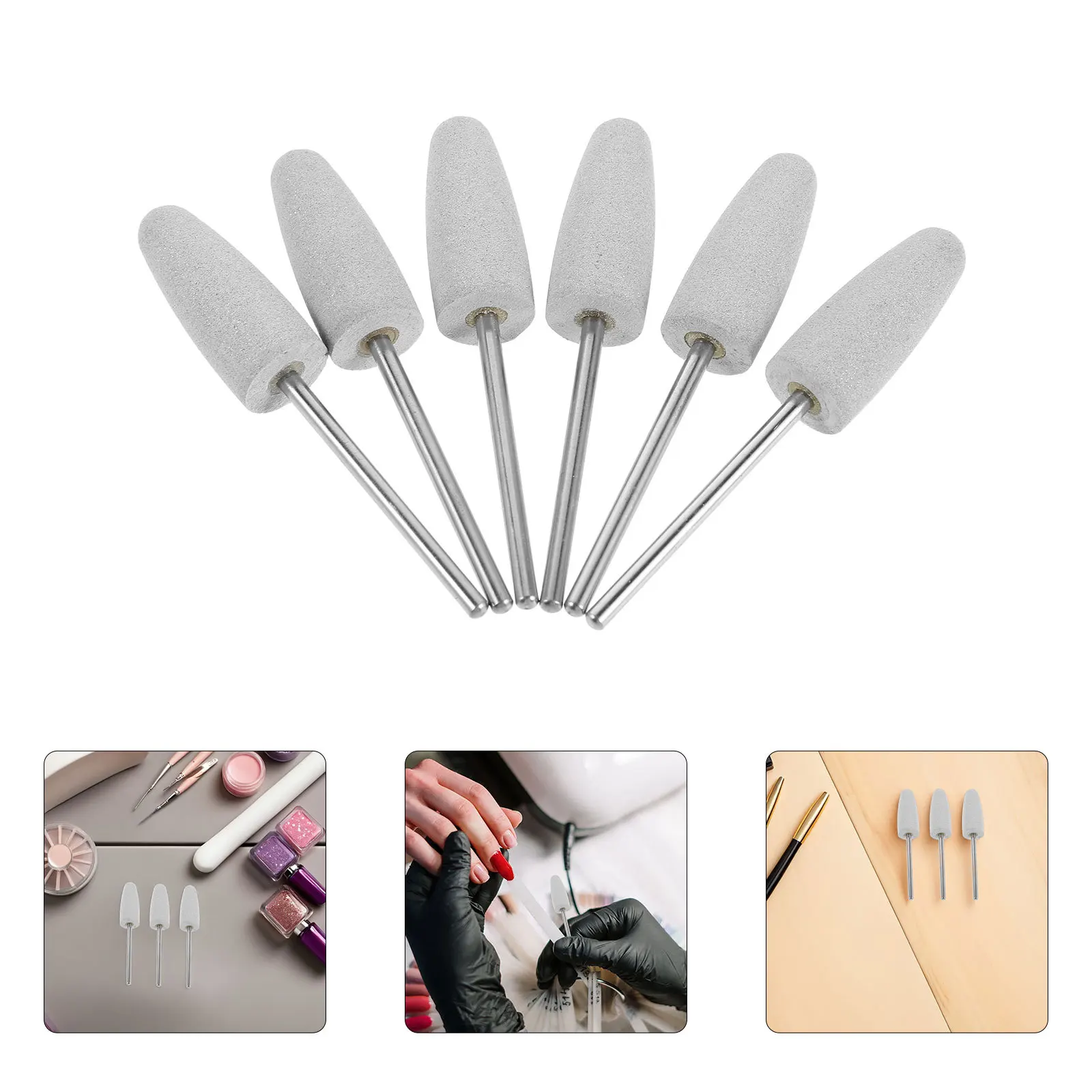 10個入りシリコンネイルドリルビット、ゴム製研磨ツール、ネイルシェーピング、バフ研磨、キューティクル除去、サロンおよび家庭用、ロシア語