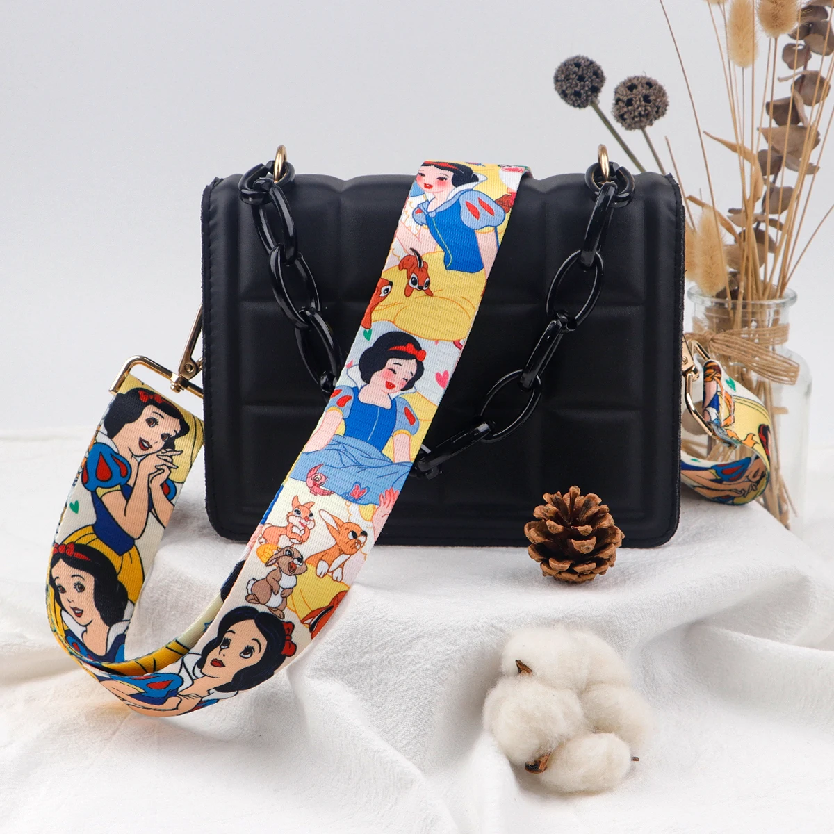 Cartoon Princess Pattern Bag Strap Women Straps for Crossbody Messenger Shoulder Bag Accessories Adjustable Belts Handbag Straps