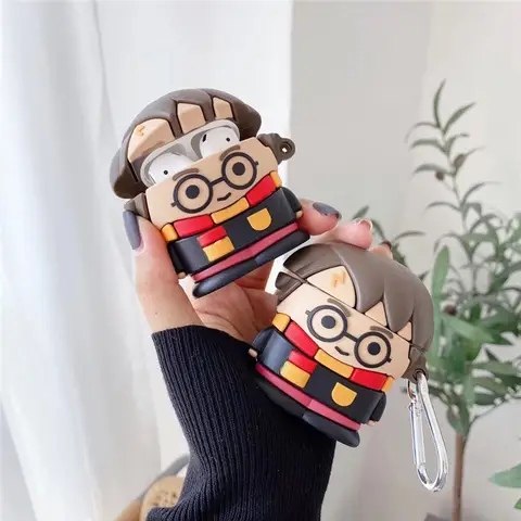 Harryy Potter AirPods 1/2/3 세대 Bluetooth 무선 이어폰 케이스 AirPods Pro 실리콘 이어폰 그림 완구 용 소프트 케이스