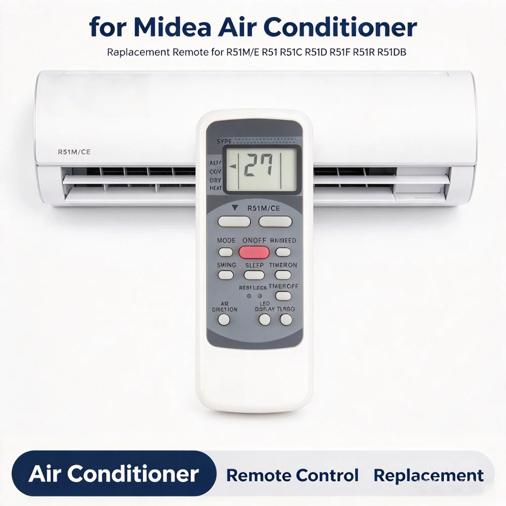 Air Conditioner Remote Control Replacement Remote for Midea R51M/E R51 R51C R51D R51F R51R R51DB English Key Panel