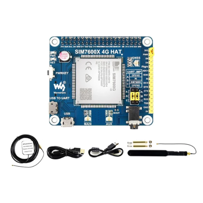 

SIM7600G-H/CE 4G Expansion Board-GNSS Positioning Supports LTE Cat-1/3G/2G Compatible with Raspberry Pi/Jetson Nano for Global