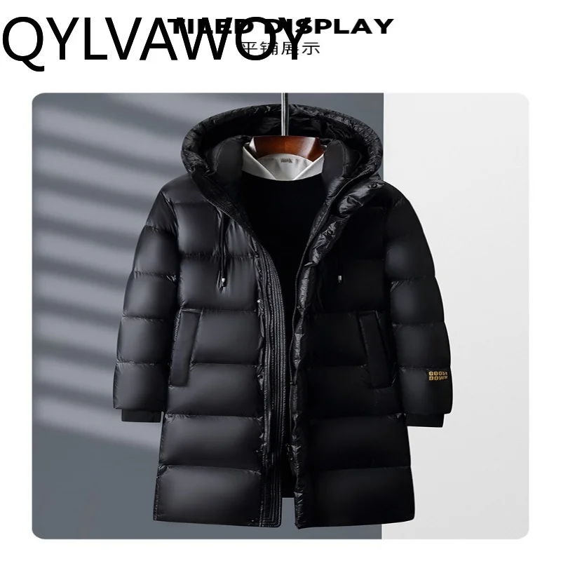 QYLVAWOY 90% Goose Down Jacket Man Winter Thickened Parkas Hooded Puffer Coats Warm Light Weight Down Jackets casaco masculino