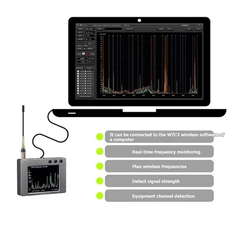 Super Sale KN800Puls 350MHz- 950MHz Wireless Microphone Signal Analyzer Interference 3.2