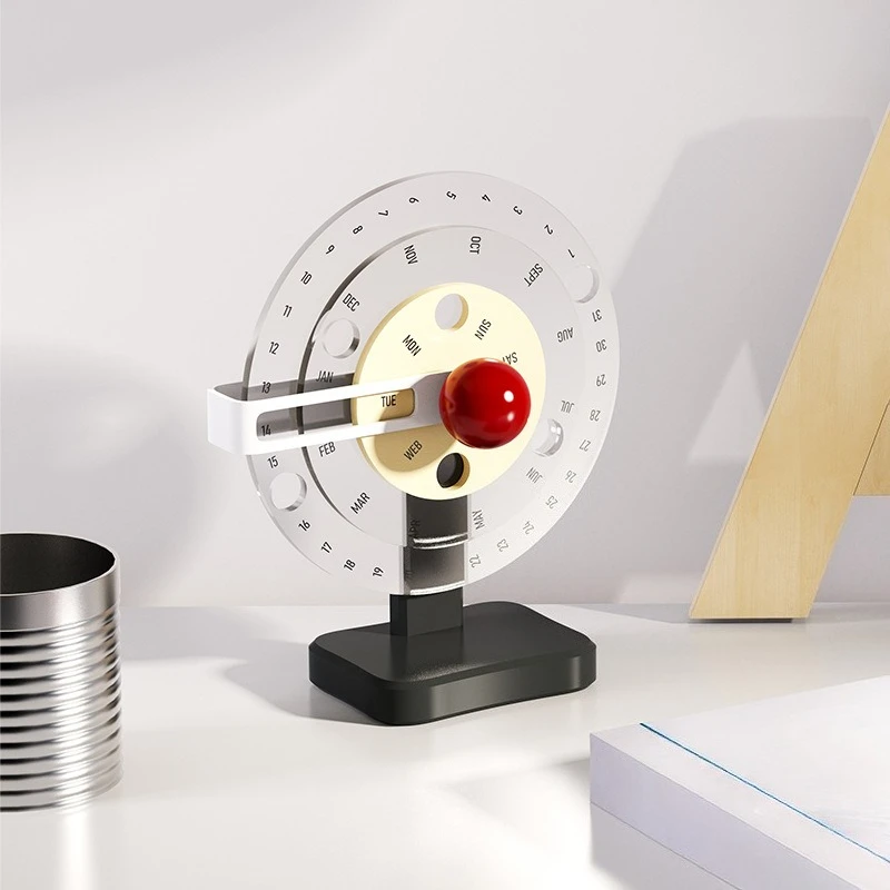 Acrylic Rotating Turntable Calendar Desktop Decor for Living Room Nordic Minimalist Desk Calendar Ornament Birthday Gift