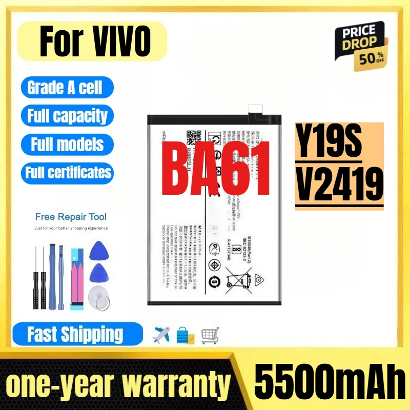 

BA61 for VIVO Y19S/V2419 Mobile Phone Battery High Quality High Capacity Battery Replacement Bateria Grade A Cell with Tools