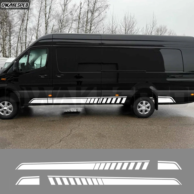 

Car Door Sport Stripes For-Mercedes Benz Sprinter Auto Body Side Skirt Sticker Exterior Accessories Racing DIY Vinyl Decals