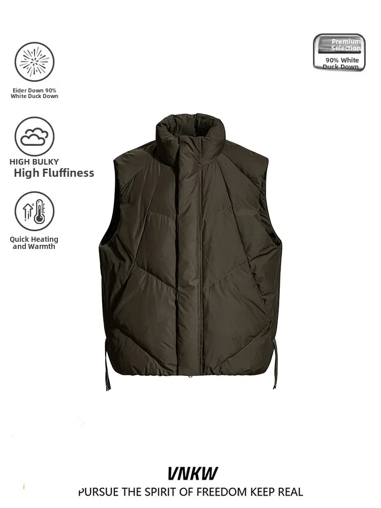 

Warm Du down Vest ex Stand Collar Svel Winter Jaet 90% White Du Feather Vest Simple Versatile Outerwear