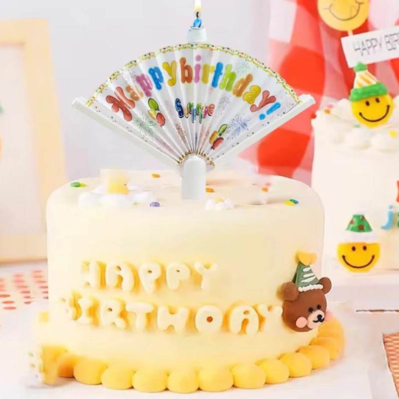 New 1PC Surprise Candle Creative Party Birthday Cake Decoration Candle Funny Fan Cake Decoration Candle Party Happy Birthday