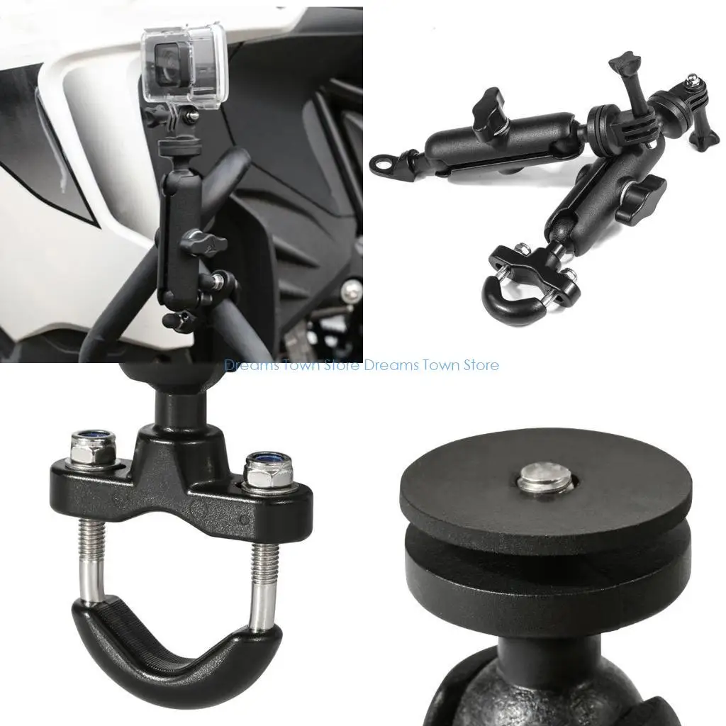 HX6A Motorcycle Riding Camera Holder Rearview Mirror Adjustable Metal Fixed Bracket Stand For  8/7/6 Action Camera