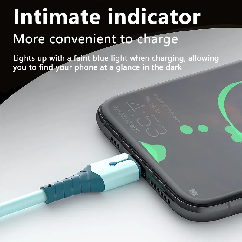 2026 جديد سيليكون سائل مع كابل بيانات خفيف لنظام أندرويد TYPE-C Xiaomi سامسونج هواوي كابل شاحن سريع للغاية للهاتف المحمول #5