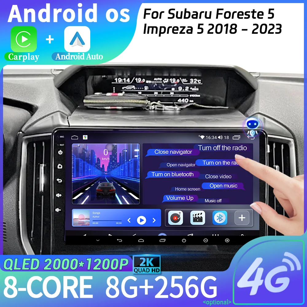 

Car Radio For Subaru Foreste 5 Impreza 5 2018 - 2023 Multimedia Navigation Android 14 Stereo Head Unit Screen 4G 2CIN WIFI