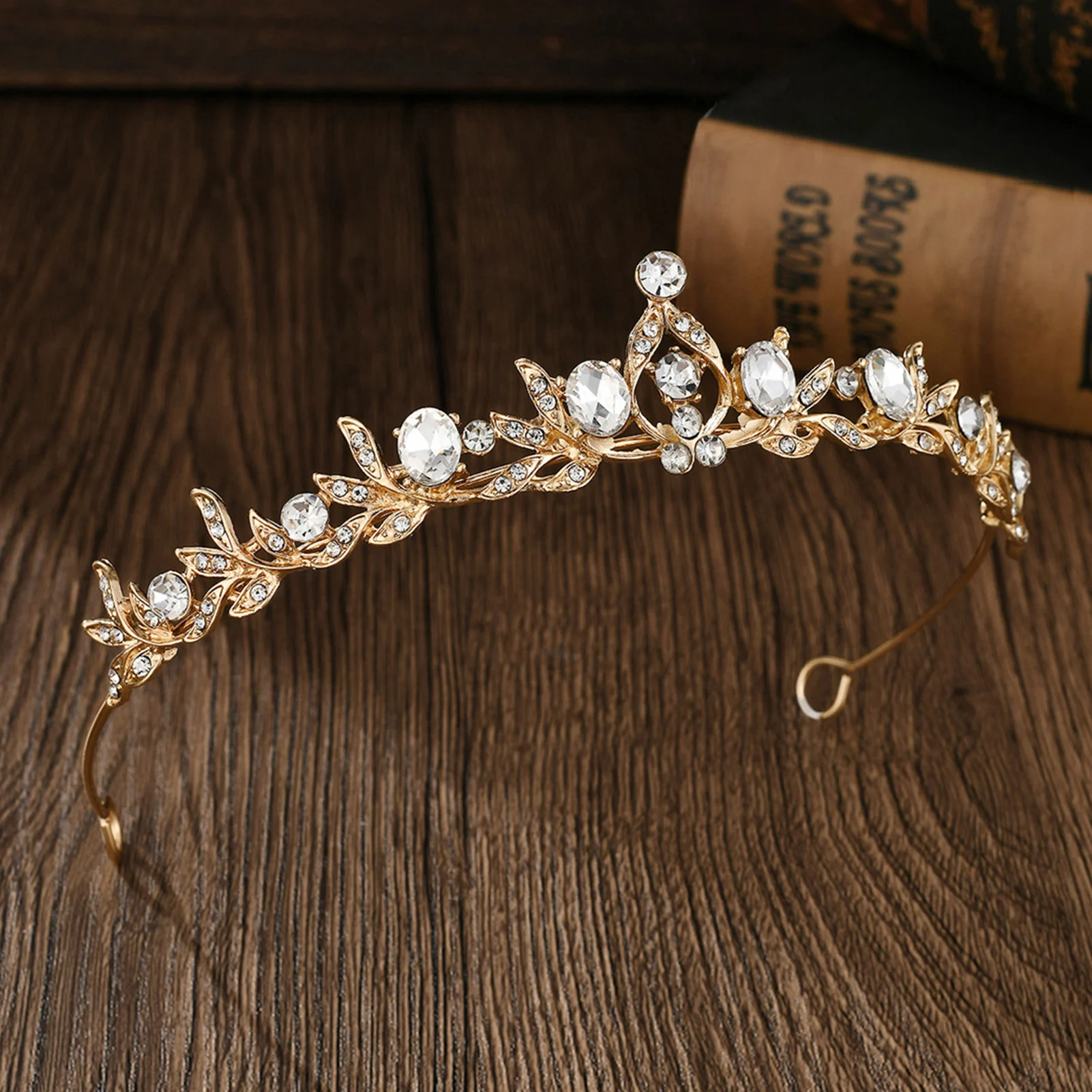 بسيطة حجر الراين التيجان والتيجان الذهب/الفضة اللون سبائك Headbands النساء حفلة عيد ميلاد العصابات الشعر العروس الزفاف الشعر مجوهرات