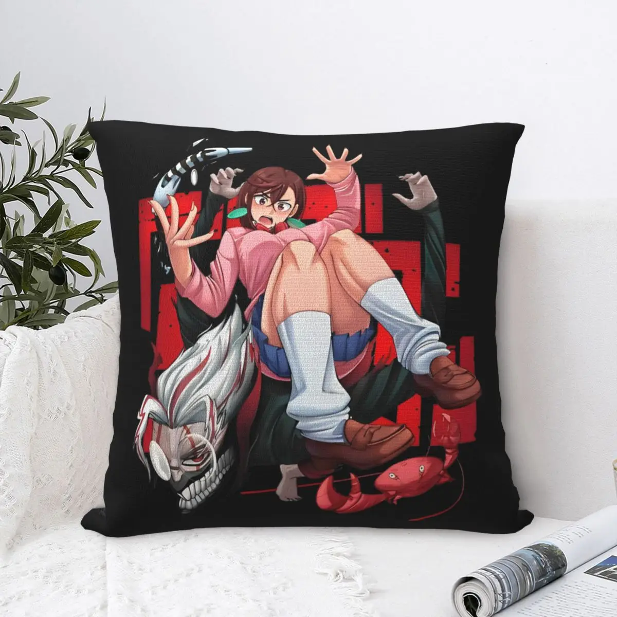 Dandadan Momo And Okarun Square Pillow Case Anime Cushion Covers Custom Decor Pillowcover for Home 45*45cm