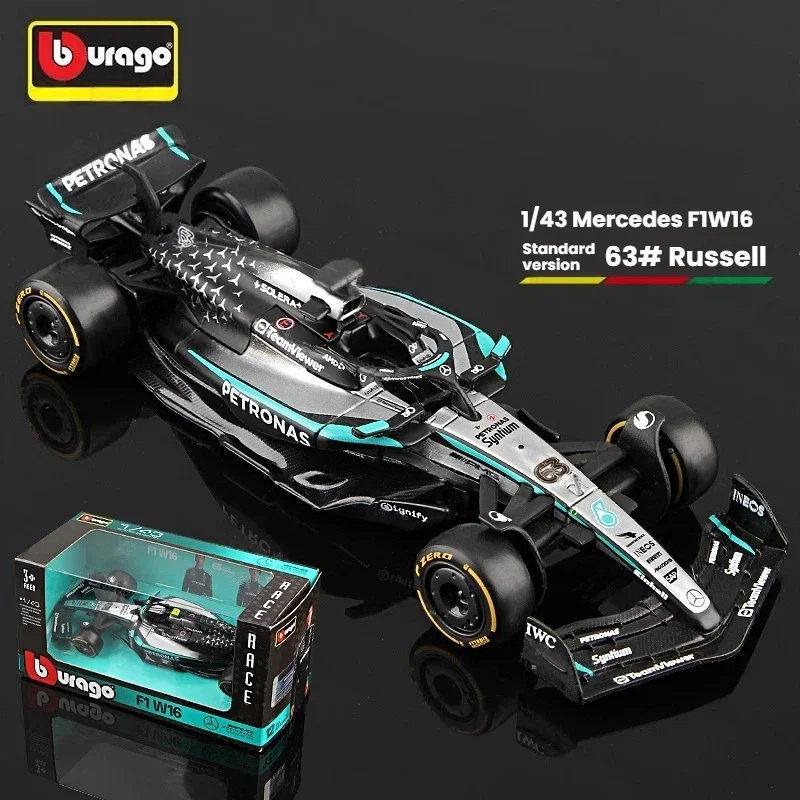 Bburago 2025 W16 Performance F1 1:43 Car Die Cast Vehicles Model Diecast Alloy Model Car Kids Toy Desktop Decor Birthday Gift view 4