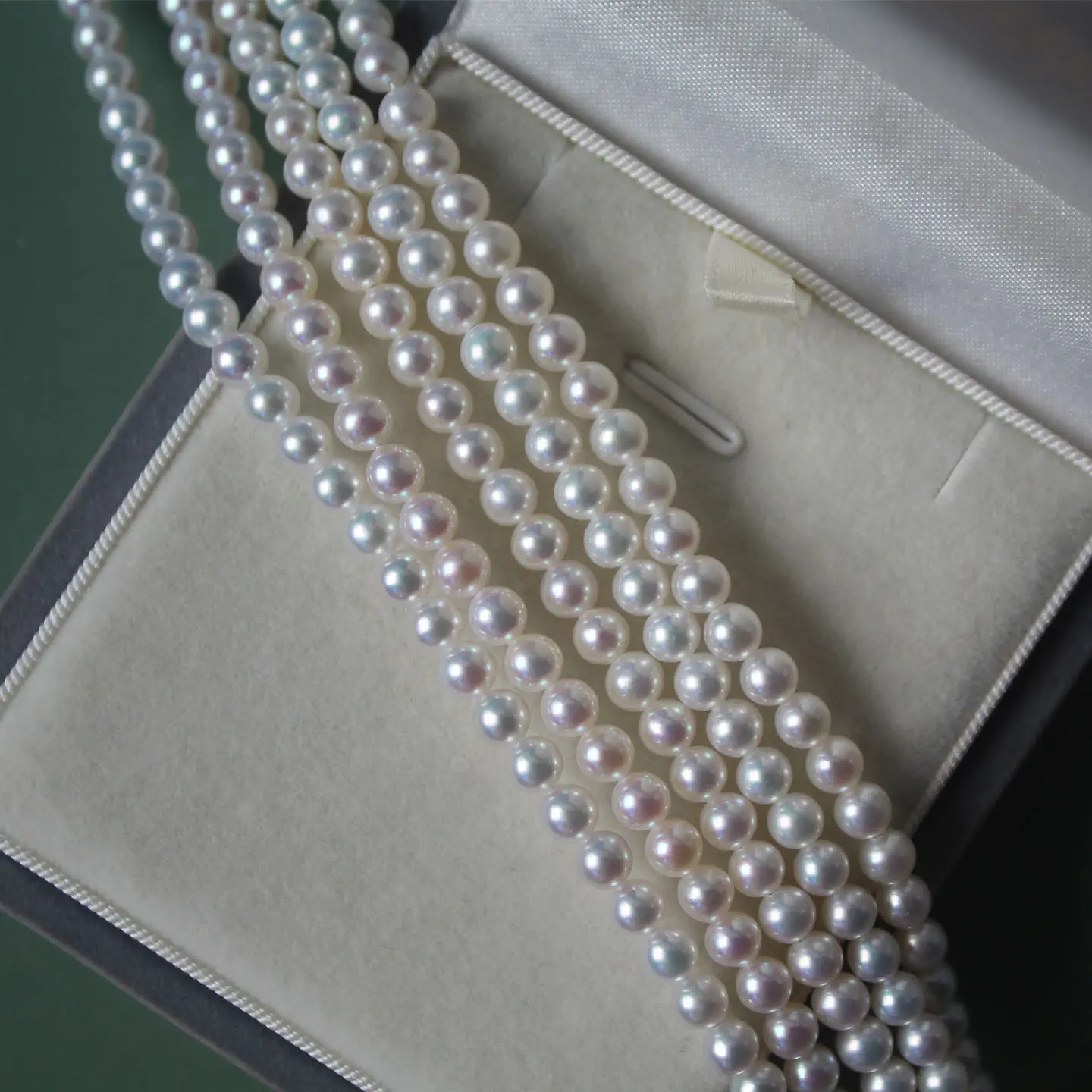 Exquisite necklace AAAA 5-6mm natural Japanese pearl necklace 45+3cm extension chain/925 seconds