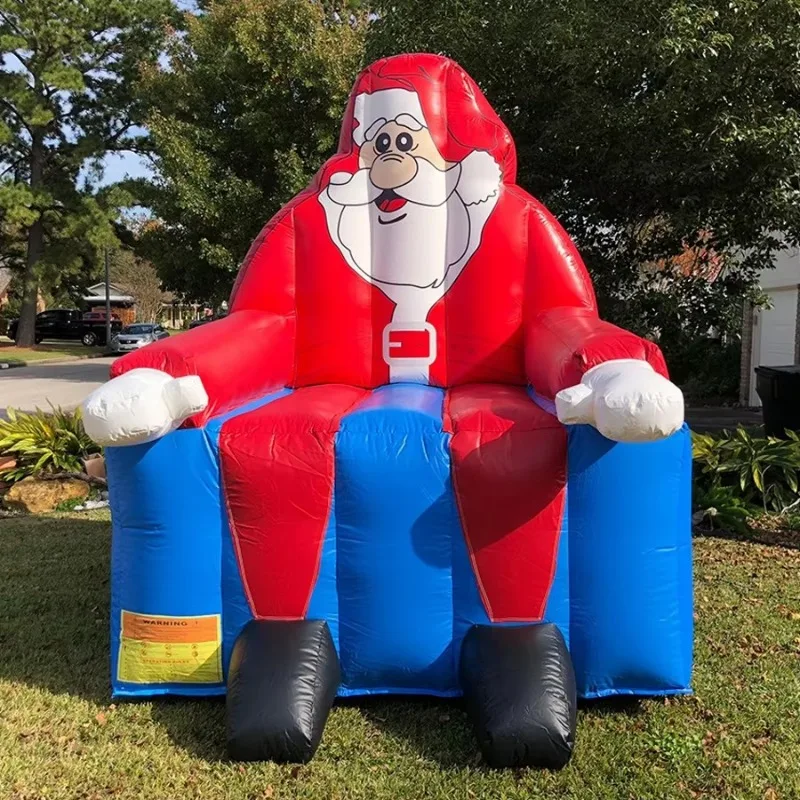 8x8 big advertising inflatable Santa Claus sofa chair for outdoor Christmas party from China   factory