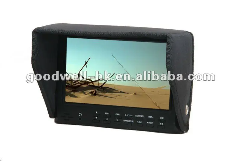 Professional Camera Mount 7 inch LCD Monitor Composite Video Input 1024x 600