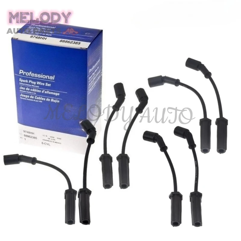 

8PCS/Set 88862385 9748HH Spark Plug Wires For GM AVALANCHE 1500 SILVERADO 1500 TAHOE For GMC SIERRA 1500