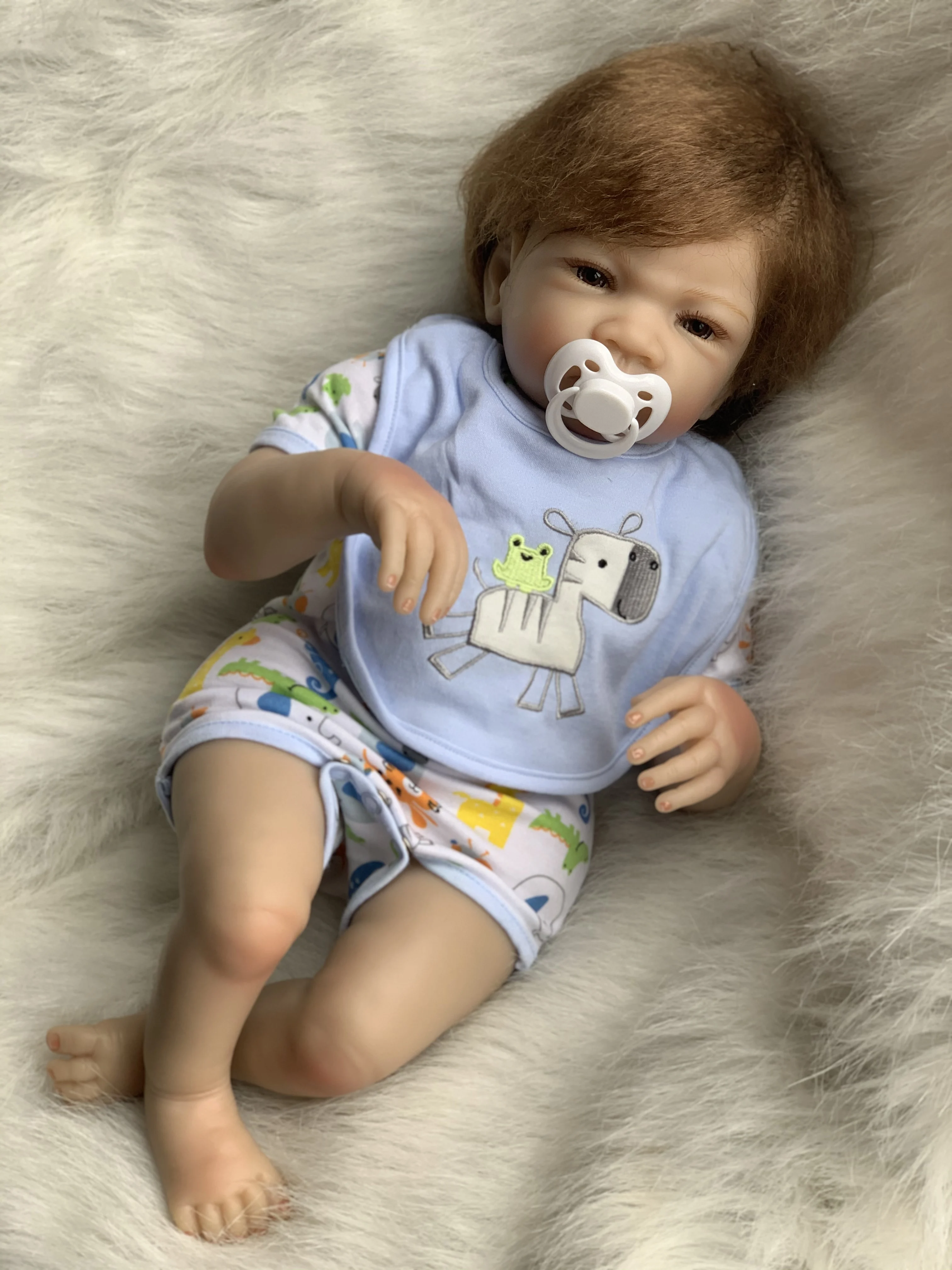 リアルな生まれ変わった赤ちゃん人形、手作り、塗装、新生児人形、誕生日プレゼント、22インチ