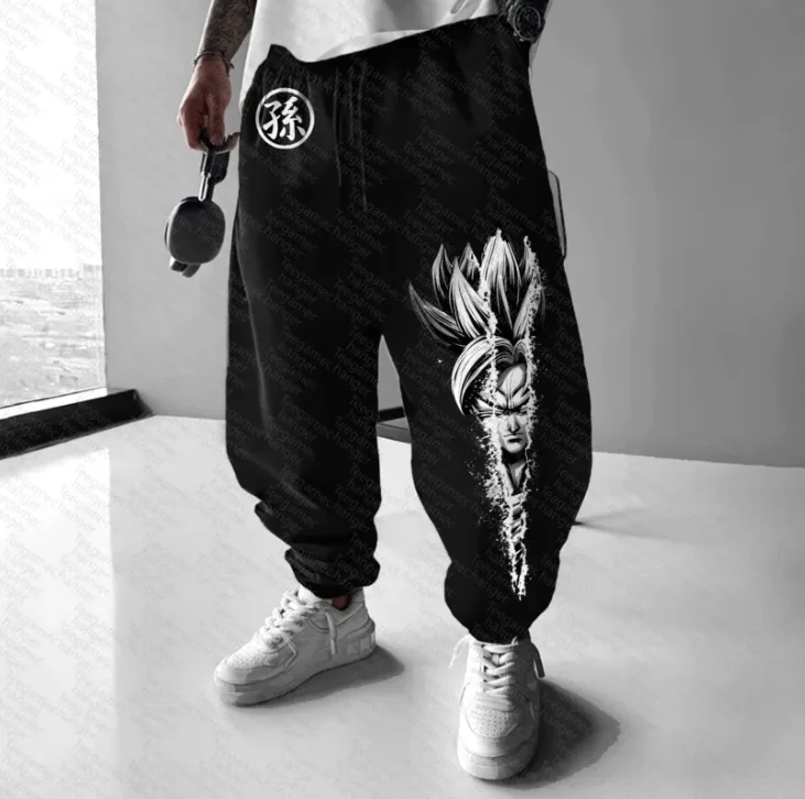 

Official Dragon Ball character printed men's and women's universal long pants, pure cotton loose autumn winter fleece long pants