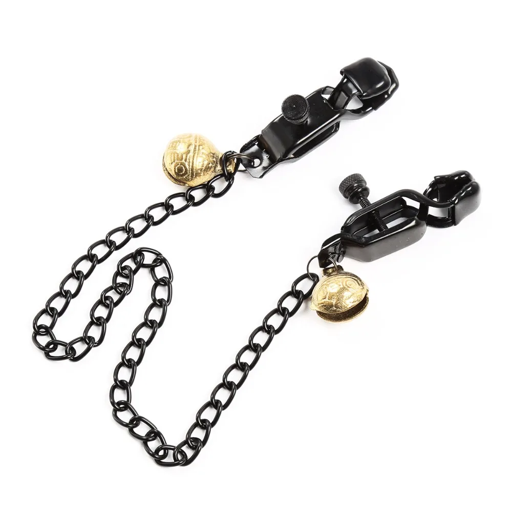 Bell Chain Nipple Clamps BDSM Sensory Toy for Couples Adult Sex Toys for Women Men Alternative Fetish Bondage Restraints