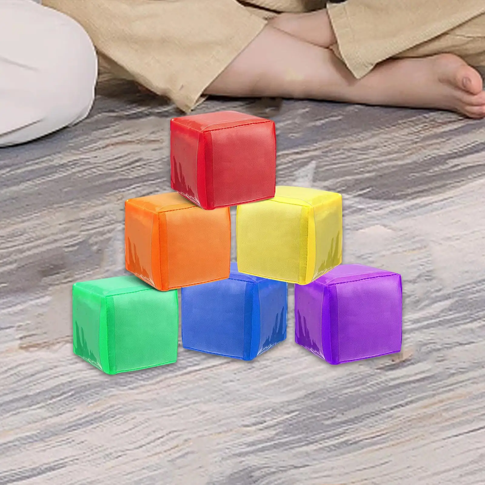 6Pcs Soft Foam Dice Learning Cubes Lightweight DIY Projects with Pockets for Party Favors Baby Kids Children Ages 3+ Preschool