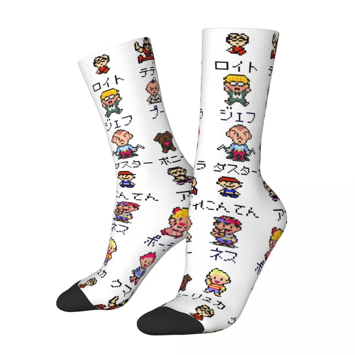 Fashion Mother EarthBound Protagonist Sports Socks RPG Ness Lucas Giygas Video Game Polyester Long Socks for Unisex