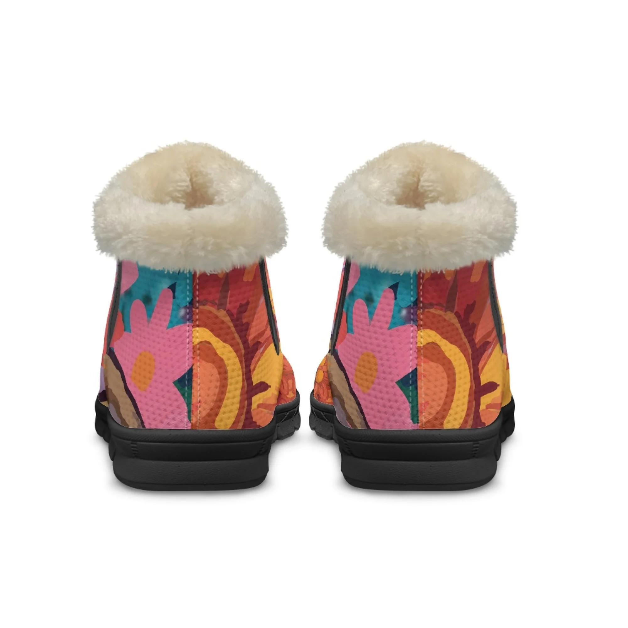 INSTANTARTS Colorful Women Snow Boots Cute Cartoon Bulldog Soft Ladies short Plush Comfortable Winter Warm Shoes frauen stiefel