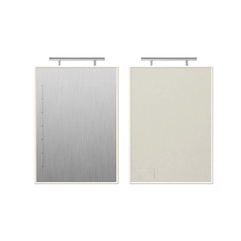 

Антибактериальная двусторонняя разделочная доска с ручкой Разделочная доска из нержавеющей стали со шкалой Многофункциональная