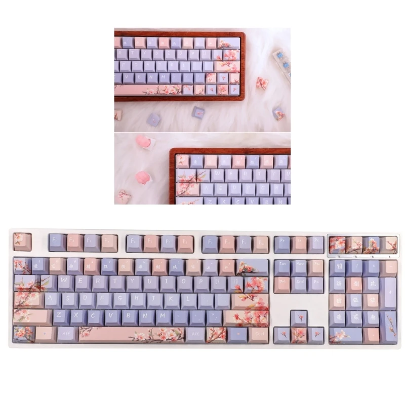 

139keys Spring Rain Theme Keycaps Cherry 5Sides Sublimations For Mechanical Keyboards Switches Keycap Set