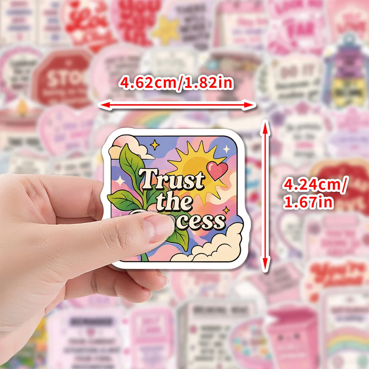 50Pcs Cartoon Aesthetic Positive Energy Doodle Waterproof Stickers for Water Bottle Laptop Decor