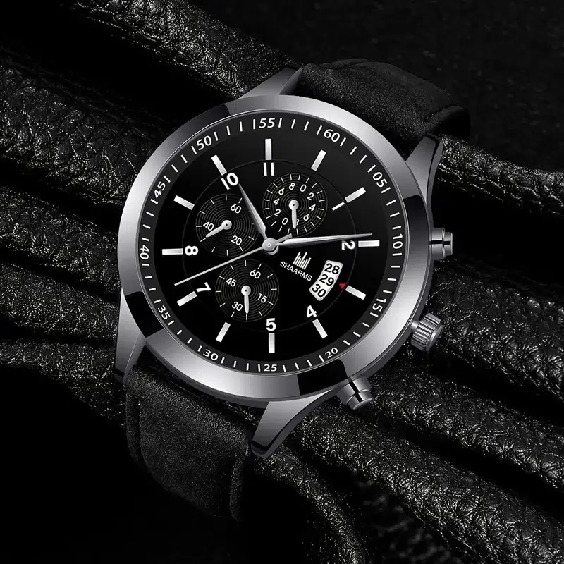 Neue Uhr Männer Mode Casual Leder Gürtel Uhren Mode männer Vielseitig Kalender Business Quarzuhr