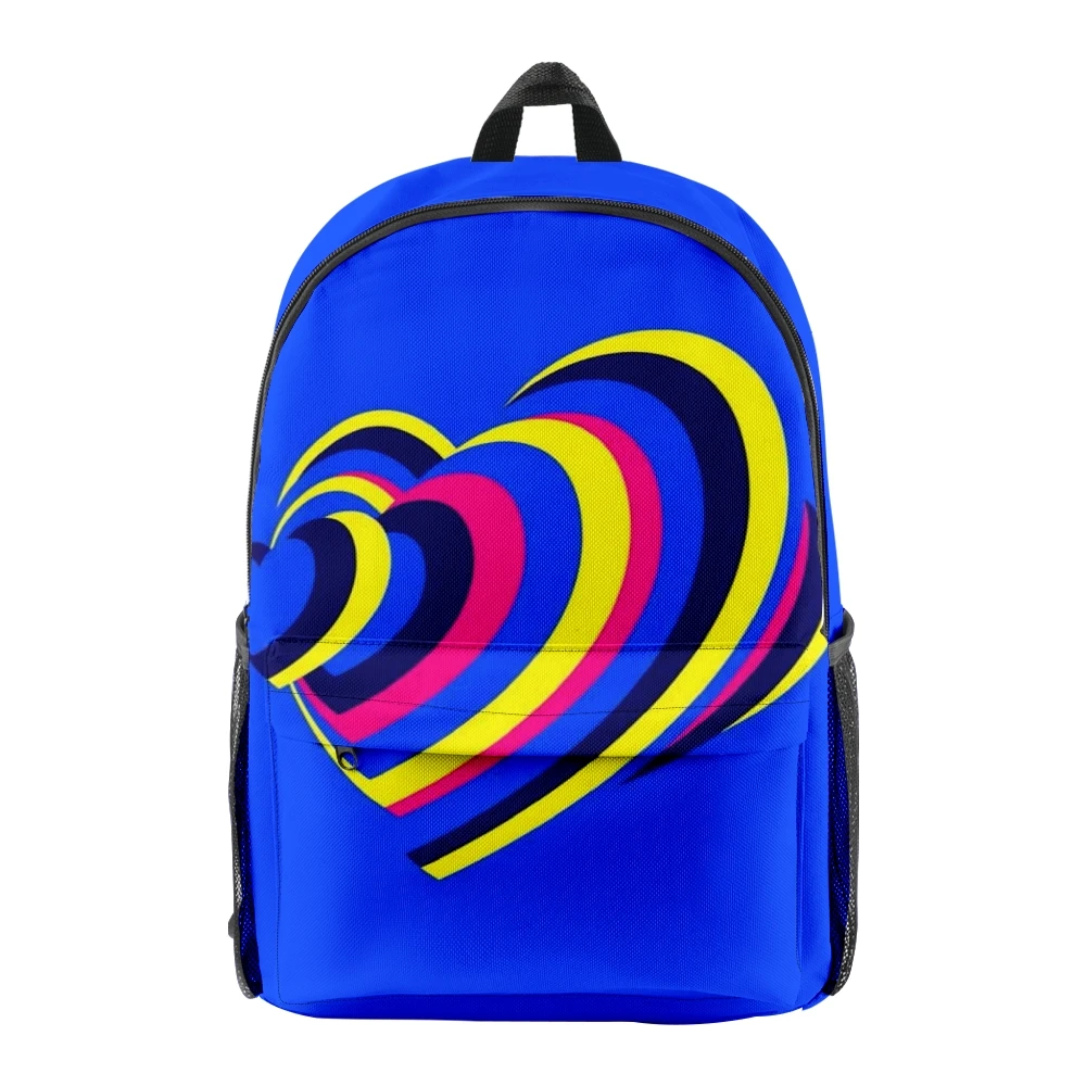 

Eurovision Merch 2023 Eurovision Song Contest Heartbeat Backpack Student School Bag Unisex Daypack Zipper Traval Bag