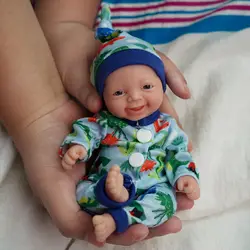7 Inch Mini Reborn Baby Dolls,Silicone Full Body Baby Soft Skin Realistic Baby Doll with Feeding Accessories Gift Box(Boy/gril)