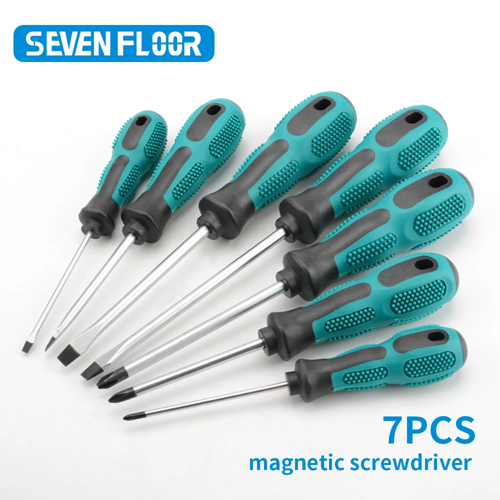 

7Pcs 9Pcs PH / SL Screwdriver Set With Magnetic Household Multifunctional Cross Straight Manual Screwdriver Set Maintenance Tool