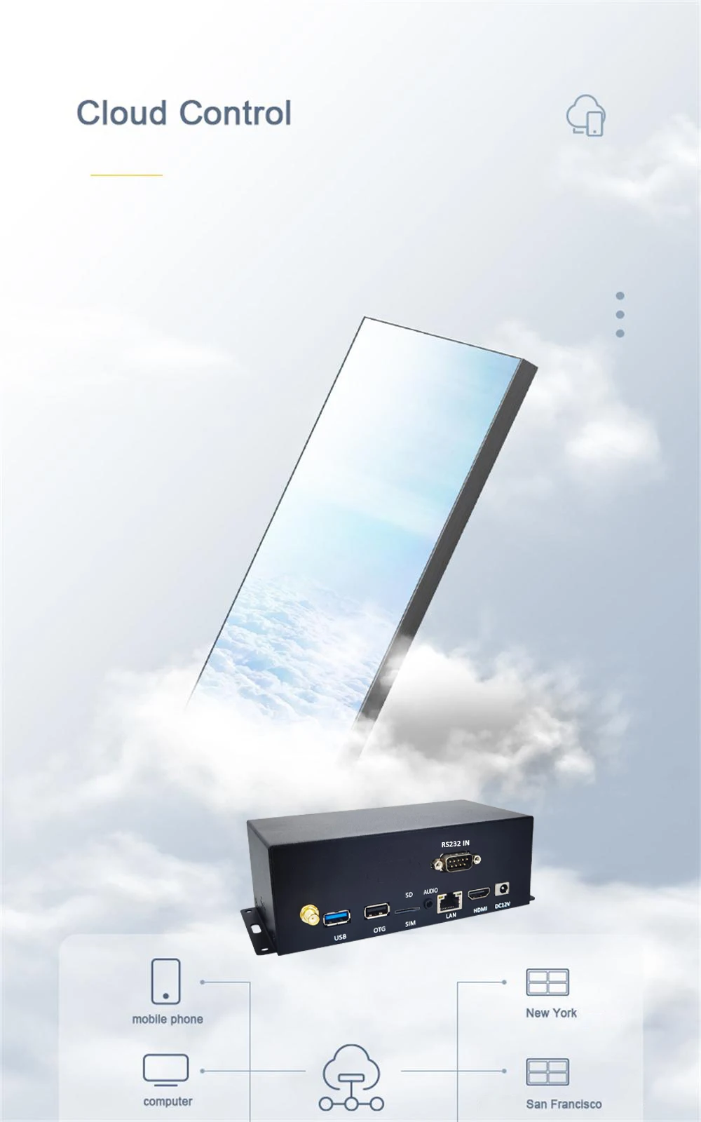 4K UHD Digital Signage Media Player Android 11.0 2+32G RS232 Videoplayer für Werbe- und Informationsausgabegeräte – Detail 5