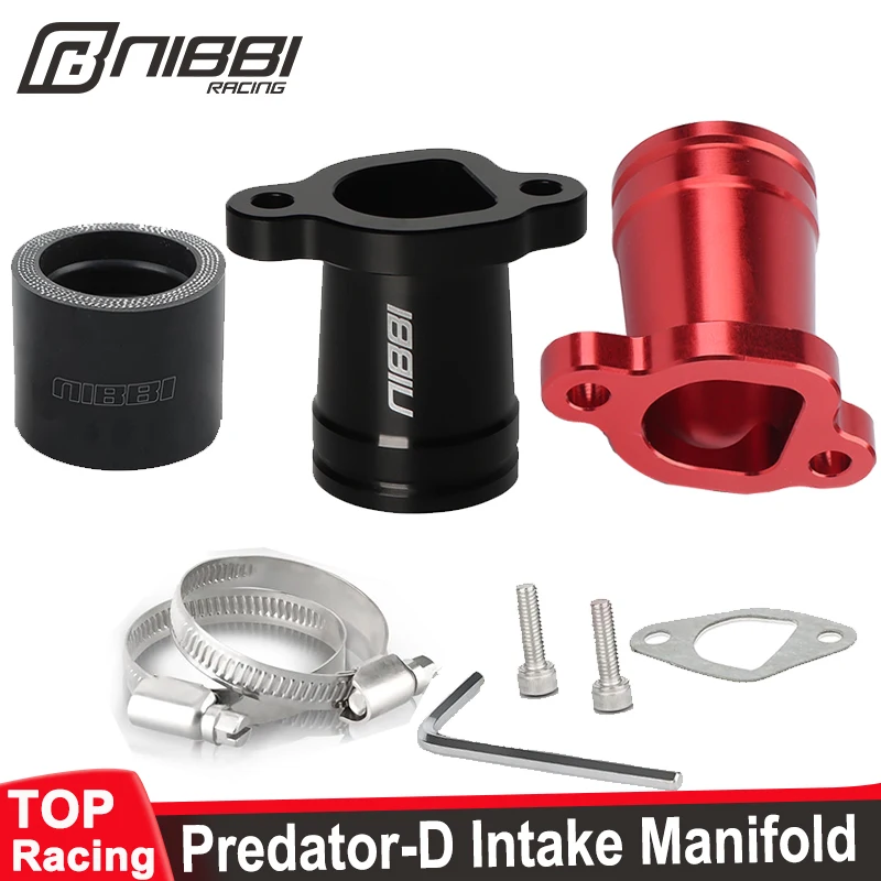 

NIBBI Motorcycle Universal 212cc D Intake Manifold Pipe Inlet for VM22/VM26 PWK PE Carburetor Predator 196cc Honda GX200 Engine
