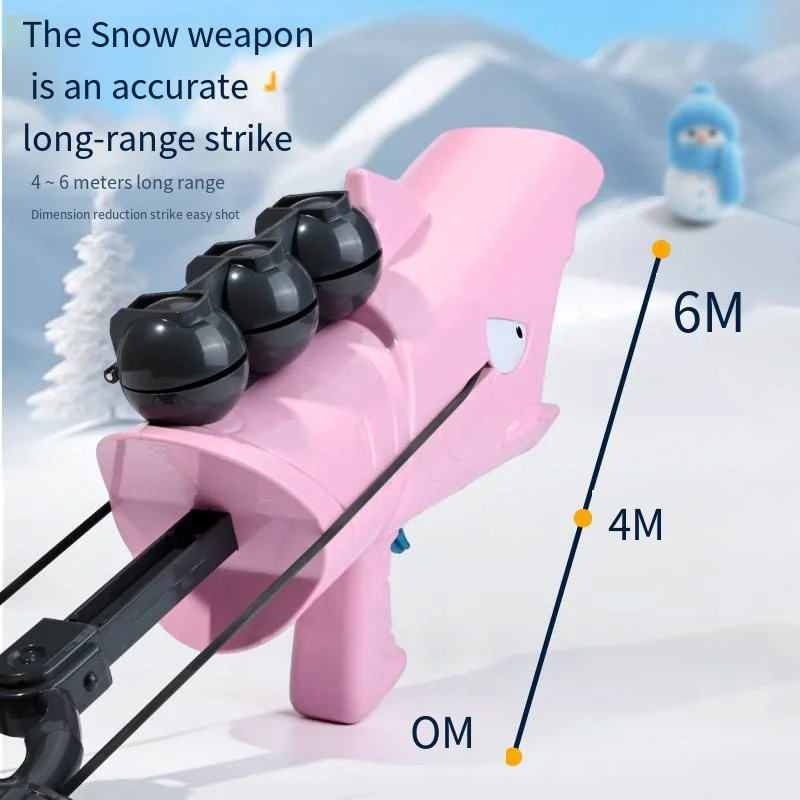 Children's snowball gun Shark snow clip launcher snowball clip toy Play snowball clip outdoor snow artifact