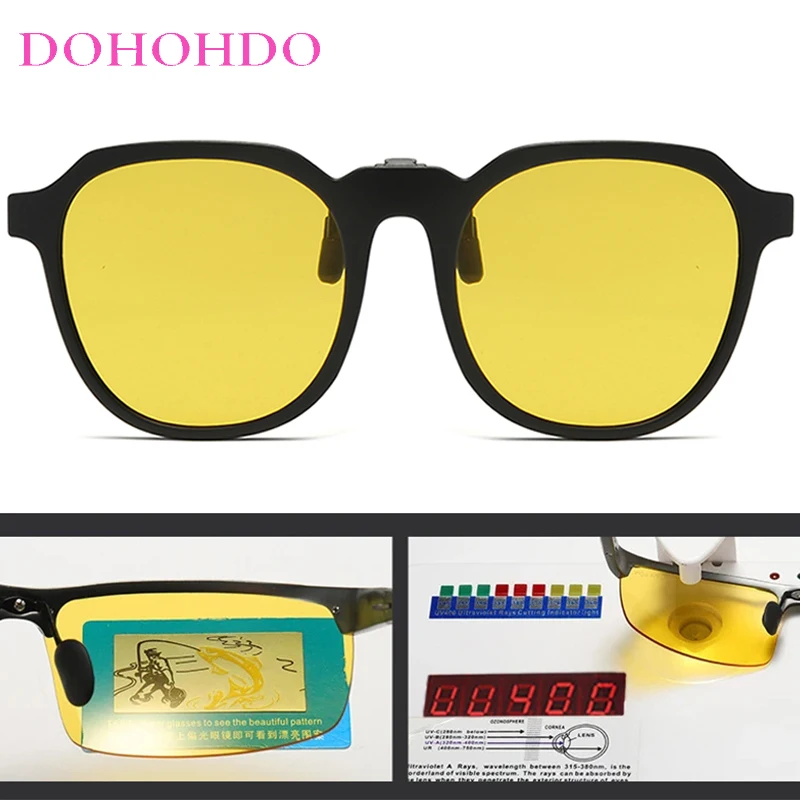 

Trendy Oval Clip-On Sunglasses Women Outdoor Sports Night Vision Anti-Glare Men UV400 Eyewear Driving Polarized Goggles Unisex