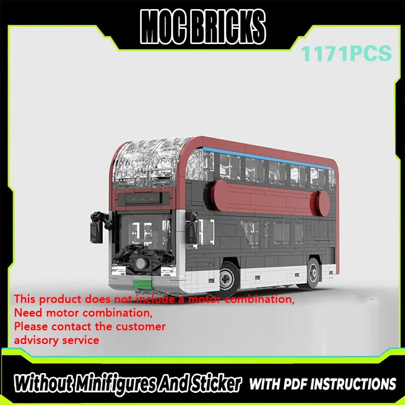 

City Car Model MOC Building Bricks E10 Double-Decker Passenger Bus Modular Technology Gifts Holiday Assemble Children Toys Suit