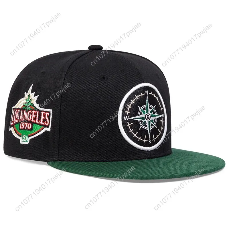 หมวกฮิปฮอปปักลายเข็มทิศแบบยูนิเซ็กซ์ สำหรับฤดูใบไม้ผลิและฤดูใบไม้ร่วง ปรับขนาดได้ สวมใส่สบายๆ แบบเบสบอล ป้องกันแสงแดด