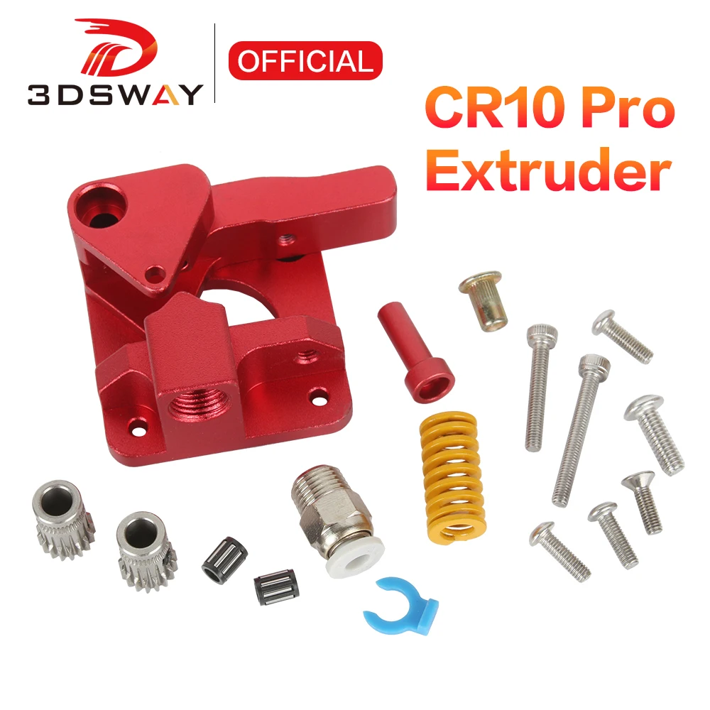 3DSWAY 3D Printer Parts CR10 PRO Upgraded Dual Gear Extruder Double Pulleys Direct Aluminum Extrusion for CR-10/CR10S/Ender 3