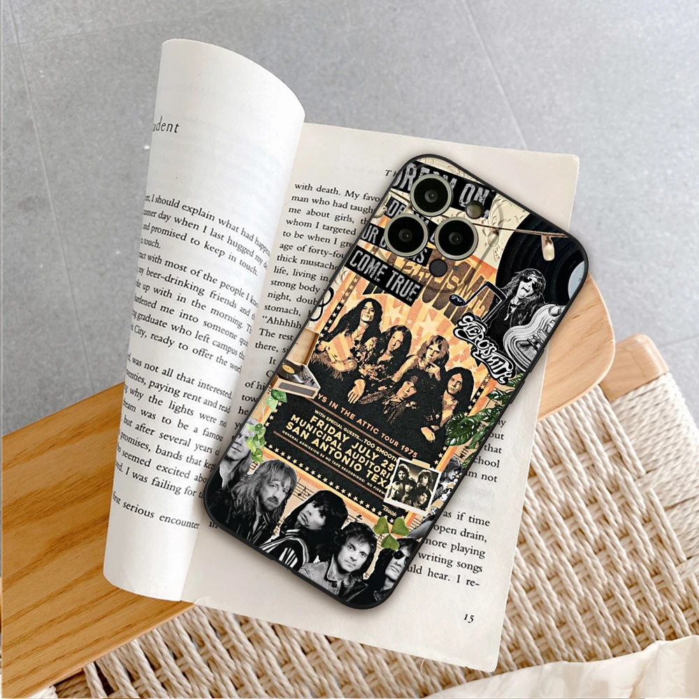 For IPhone 15 Punk Aerosmith Rock Cool Phone Case for IPhone 15 14 13 12 Pro XR XS MAX 15 Plus SE 14 Pro Iphone Black Covers