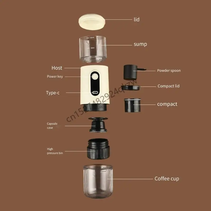 R9CD ذكي محمولة إسبرسو القهوة صانع القهوة التخييم لسهولة التخمير للمكتب المنزلي أو أثناء السفر