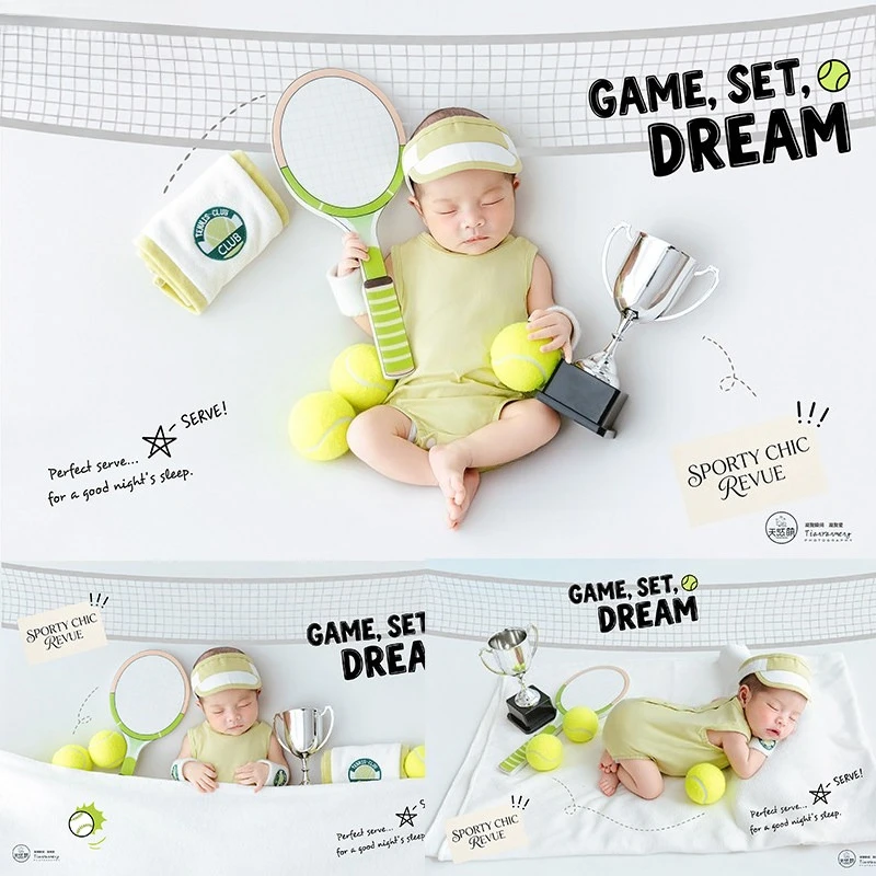 accesorios-para-fotos-de-recien-nacidos-tema-deportivo-de-tenis-con-estilo-veraniego-con-traje-y-decoraciones-de-raqueta-para-fotografia-de-bebes-en-estudio