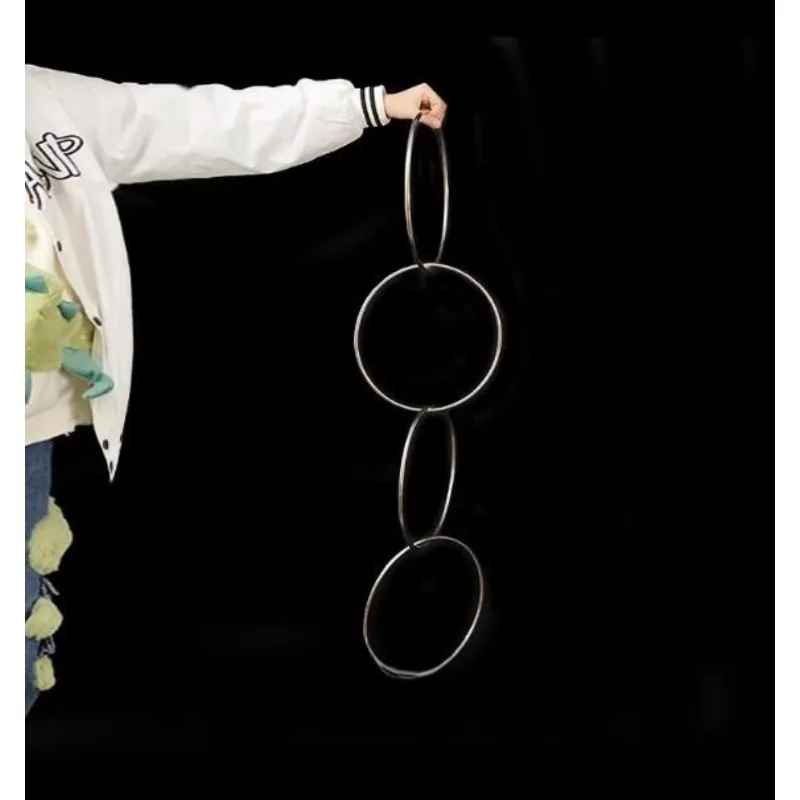 

Набор из 4 магнитных соединительных колец большого размера (диаметр. 30 см, нержавеющая сталь) Волшебные трюки Фокусник Сценические иллюзии Трюк Веселая магия